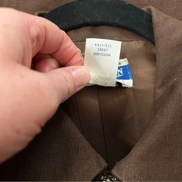 Vintage Pendleton Brown Vest Minimalist Zip Front Size 4 Cotton Linen Blend - Picture 5 of 13